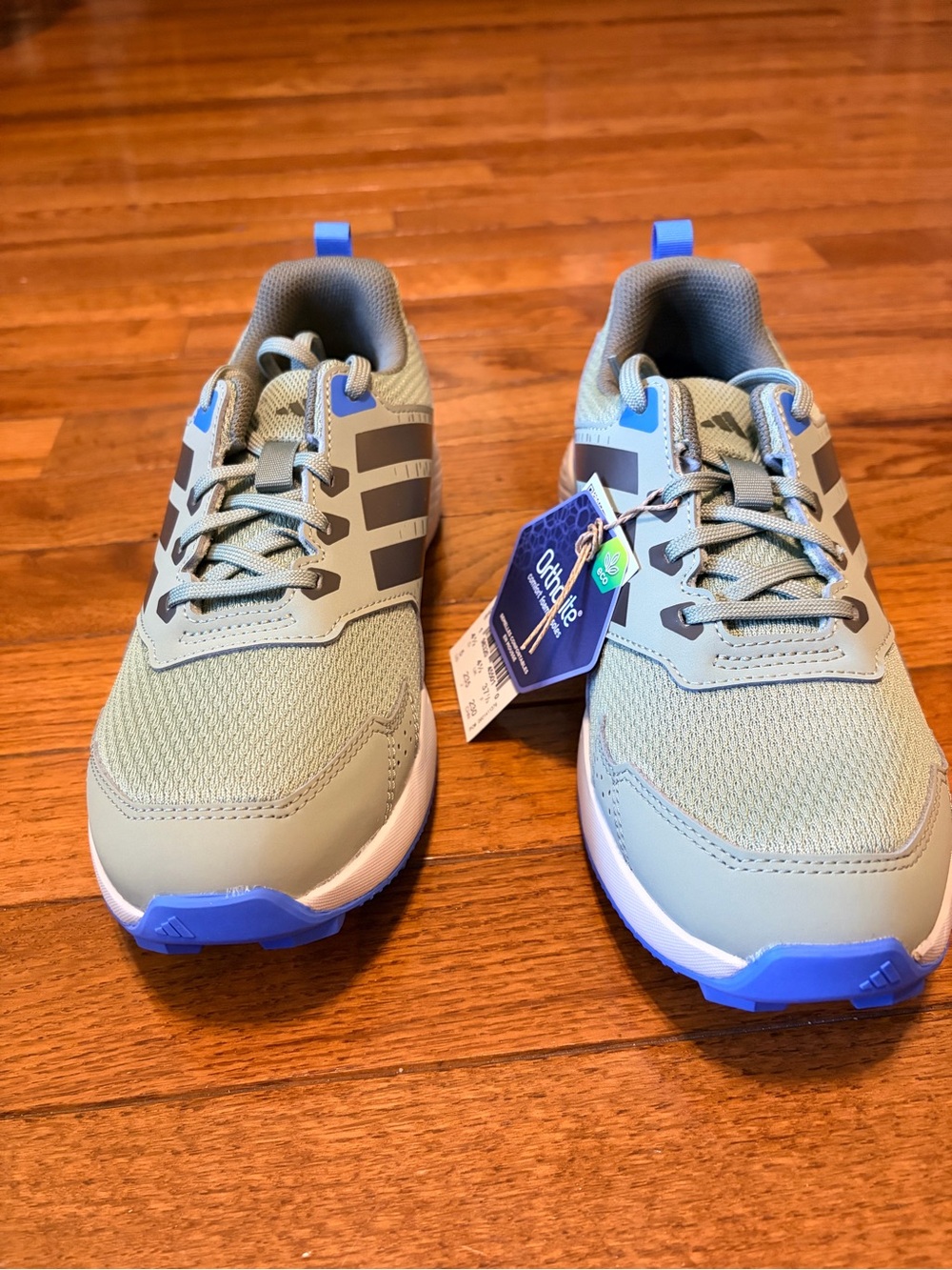 adidas Terrex. Youth Sneakers in Light Green with Blue Accents